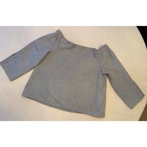 Zara Basic light grey off shoulder 3/4 sleeve blouse sz XS